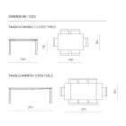 Table extensible en deux tailles, en métal et en pierre effet marbre - Morfeo Viadurini