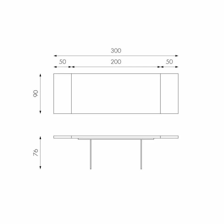Table extensible en placage de chêne avec pieds en verre Nico Viadurini