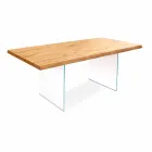 Table extensible en placage de chêne avec pieds en verre Nico Viadurini