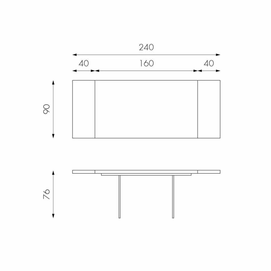 Table extensible en placage de chêne avec pieds en verre Nico Viadurini