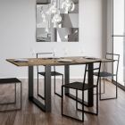 Table extensible en bois et acier fabriquée en Italie - Badesi Viadurini