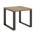 Table extensible en bois et acier fabriquée en Italie - Badesi Viadurini