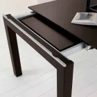 Table extensible en frêne avec bandes latérales peintes en gris - Ketla Viadurini