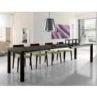 Table extensible en frêne avec bandes latérales peintes en gris - Ketla Viadurini