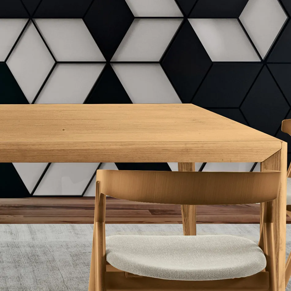 Table extensible en bois de frêne massif en différentes finitions - Ferenc Viadurini