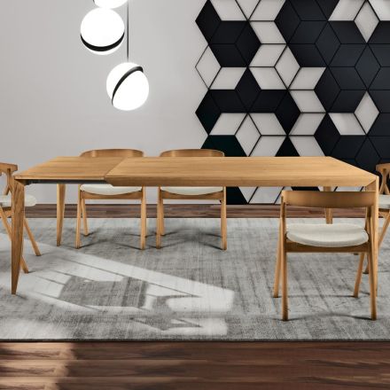 Table extensible en bois de frêne massif en différentes finitions - Ferenc Viadurini