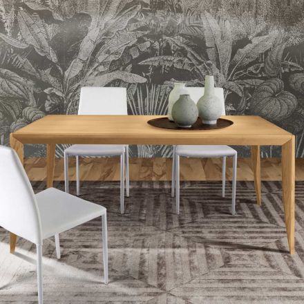 Table extensible en bois de frêne massif fabriquée en Italie - Judit Viadurini