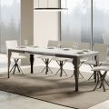 Table Extensible en Bois Mélamine et Dessous du Plateau en Fer Anthracite - Sassone