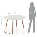 Table de salle à manger extensible en bois, plateau blanc Ian Viadurini