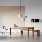 Table extensible en latté et pieds carrés Made in Italy - Rillian Viadurini