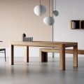 Table extensible en latté et pieds carrés Made in Italy - Rillian