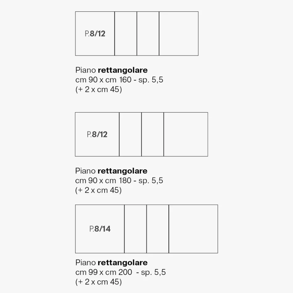 Table extensible en mélamine en 2 finitions différentes fabriquée en Italie - Tecna Viadurini