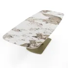 Table extensible en métal et plateau en céramique finition marbre onyx - Marche Viadurini