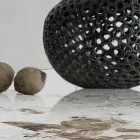 Table extensible en métal et plateau en céramique finition marbre onyx - Marche Viadurini