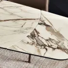 Table extensible en métal avec plateau en grès cérame effet marbre - Vittorio Viadurini