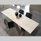 Table extensible en vitrocéramique avec 3 finitions différentes fabriquée en Italie - Tecna Viadurini
