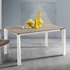 Table Extensible en Verre Céramique Fokos Finition Terra Fabriquée en Italie - Ariel Viadurini