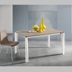 Table Extensible en Verre Céramique Fokos Finition Terra Fabriquée en Italie - Ariel Viadurini