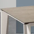 Table Extensible en Verre Céramique Fokos Finition Terra Fabriquée en Italie - Ariel Viadurini