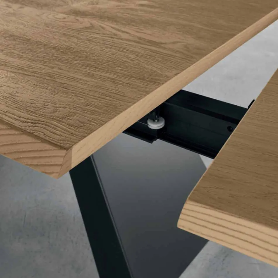 Table d'appoint extensible en chêne Made in Italy - Zerba Viadurini