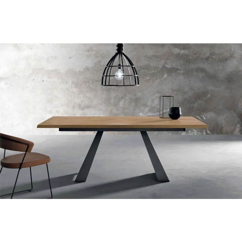 Table d'appoint extensible en chêne Made in Italy - Zerba Viadurini