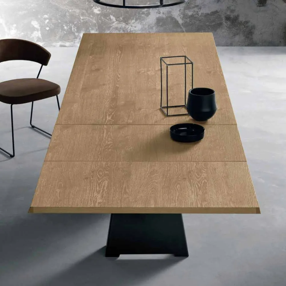 Table d'appoint extensible en chêne Made in Italy - Zerba Viadurini