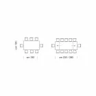 Table extensible moderne 14 places avec plateau en stratifié fabriquée en Italie - Ezzellino Viadurini