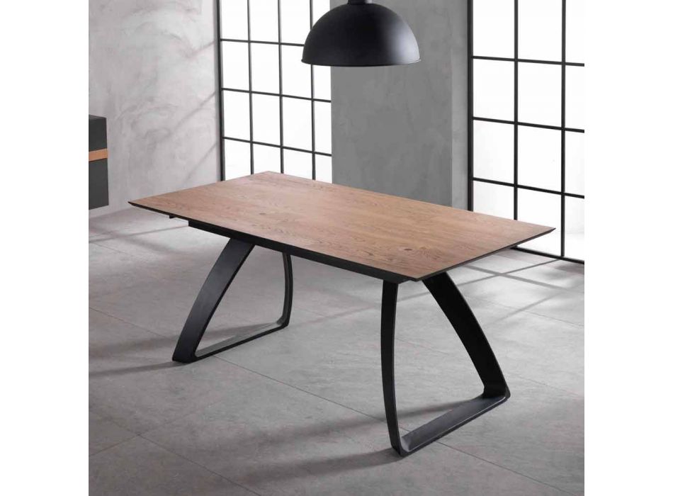 Table extensible moderne avec pieds en métal, Villongo Viadurini