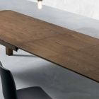 Table extensible moderne avec pieds en trapèze en bois de frêne Parre Viadurini