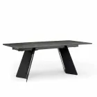 Table à rallonge moderne avec plateau en grès made in Italy, Erve Viadurini