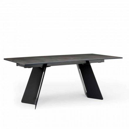 Table à rallonge moderne avec plateau en grès made in Italy, Erve Viadurini