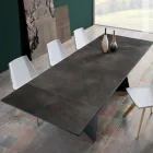 Table à rallonge moderne avec plateau en grès made in Italy, Erve Viadurini