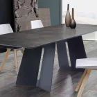 Table à rallonge moderne avec plateau en grès made in Italy, Erve Viadurini