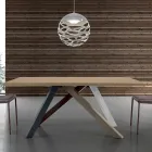 Table extensible moderne avec plateau en bois laminé fabriquée en Italie – Settimmio Viadurini