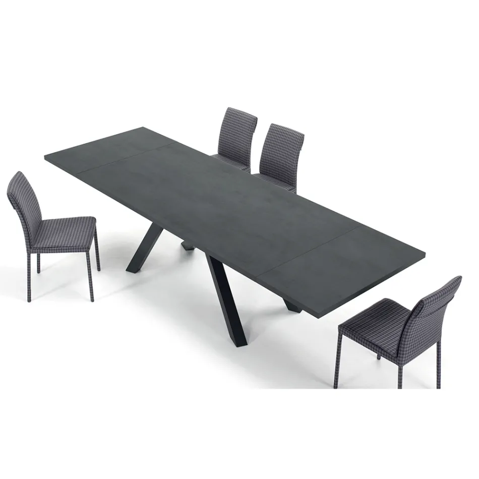 Table extensible moderne avec plateau en bois laminé fabriquée en Italie – Settimmio Viadurini