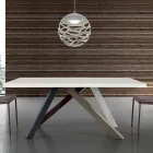 Table extensible moderne avec plateau en bois laminé fabriquée en Italie – Settimmio Viadurini