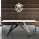 Table extensible moderne avec plateau en bois laminé fabriquée en Italie – Settimmio Viadurini