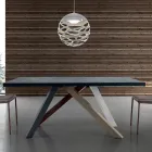 Table extensible moderne avec plateau en bois laminé fabriquée en Italie – Settimmio Viadurini