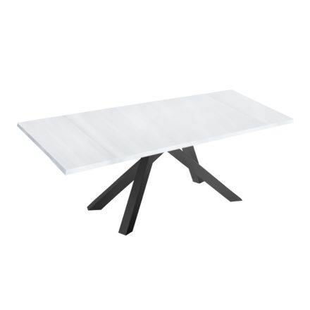 Table extensible moderne avec plateau en bois laminé fabriquée en Italie – Settimmio Viadurini