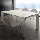 Table extensible moderne avec plateau en verre céramique Filadelfia Viadurini