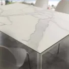 Table extensible moderne avec plateau en verre céramique Filadelfia Viadurini