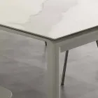 Table extensible moderne avec plateau en verre céramique Filadelfia Viadurini