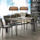 Table extensible moderne avec plateau en verre céramique Filadelfia Viadurini