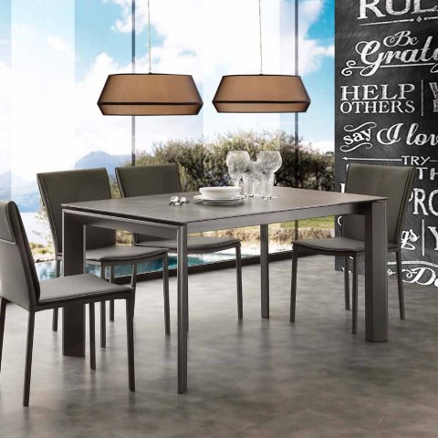 Table A Rallonge De Design Filadelfia Avec Plateau En Verre Ceramique