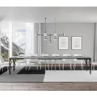 Table extensible moderne en bois de mélamine et dessous en fer - Marella Viadurini