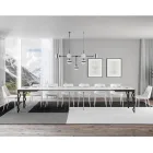 Table extensible moderne en bois de mélamine et dessous en fer - Marella Viadurini