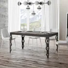 Table extensible moderne en bois de mélamine et dessous en fer - Marella Viadurini