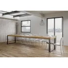 Table extensible moderne en bois mélaminé fabriquée en Italie - Badesi Viadurini