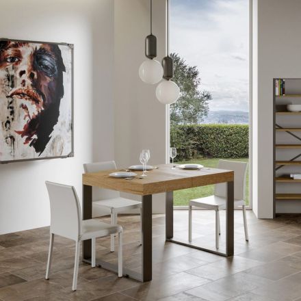 Table extensible moderne en bois mélaminé fabriquée en Italie - Badesi Viadurini