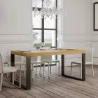 Table extensible moderne en bois mélaminé fabriquée en Italie - Badesi Viadurini